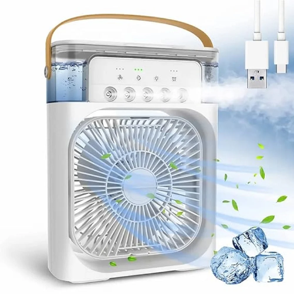 Mini Air Cooler 3 Speeds Wind and 3 Modes Spray for Office, Home, Travel